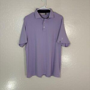 KJUS Soren Polo Shirt Mens Large Purple Golf UPF 50+ Stretch Performance